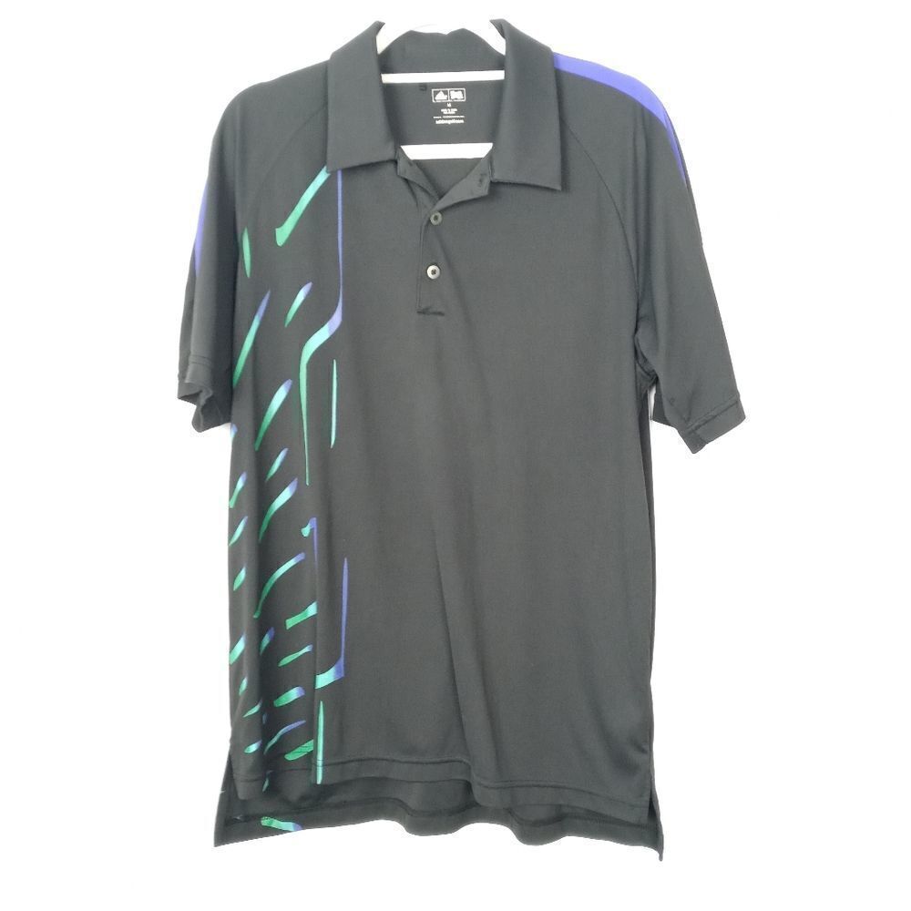 Adidas black polo tee size medium